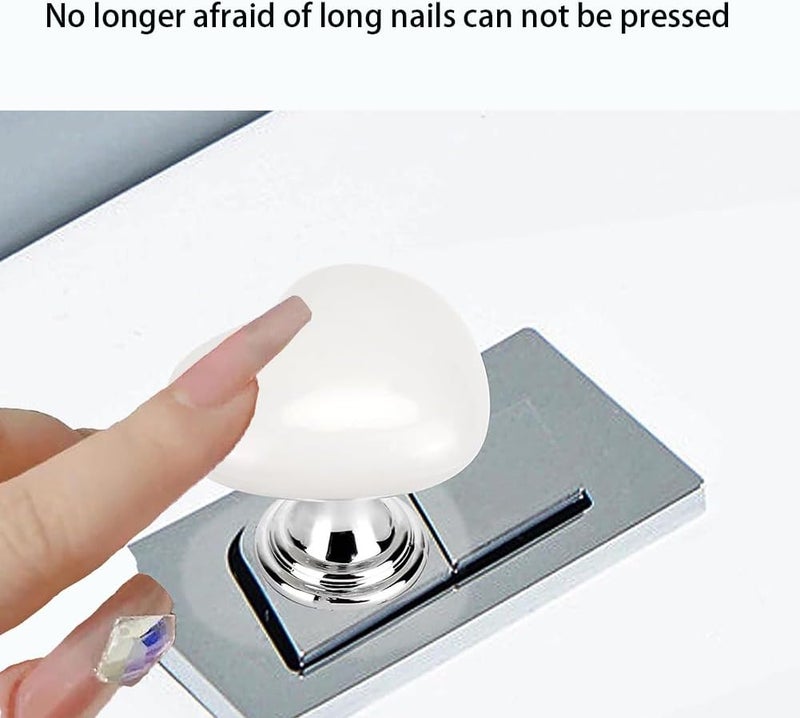 CIXVOEMK Toilet Flush Assistant,Top Push Button Helper for Long Nails (2PCS-White) - Image 3